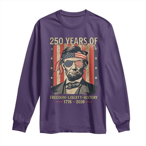 Abraham Lincoln Freedom Retro Long Sleeve Shirt 250 Years of Freedom Liberty History TS14 Purple Print Your Wear