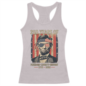 Abraham Lincoln Freedom Retro Racerback Tank Top 250 Years of Freedom Liberty History TS14 Ice Gray Print Your Wear