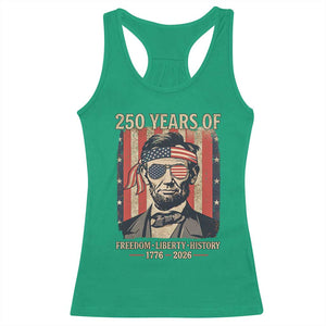 Abraham Lincoln Freedom Retro Racerback Tank Top 250 Years of Freedom Liberty History TS14 Irish Green Print Your Wear