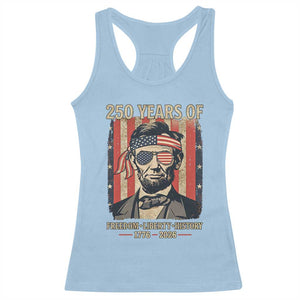 Abraham Lincoln Freedom Retro Racerback Tank Top 250 Years of Freedom Liberty History TS14 Light Blue Print Your Wear