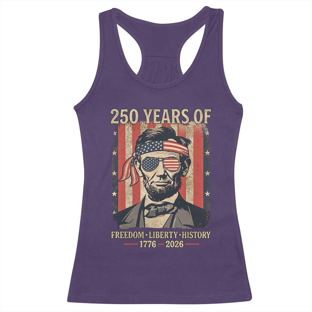 Abraham Lincoln Freedom Retro Racerback Tank Top 250 Years of Freedom Liberty History TS14 Purple Print Your Wear