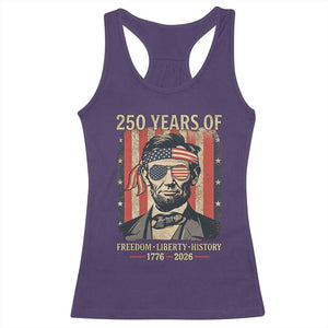 Abraham Lincoln Freedom Retro Racerback Tank Top 250 Years of Freedom Liberty History TS14 Purple Print Your Wear