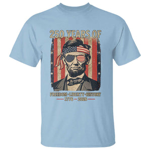 Abraham Lincoln Freedom Retro T Shirt 250 Years of Freedom Liberty History TS14 Light Blue Print Your Wear