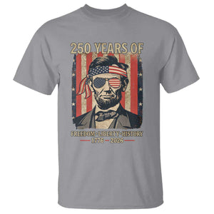Abraham Lincoln Freedom Retro T Shirt 250 Years of Freedom Liberty History TS14 Sport Gray Print Your Wear