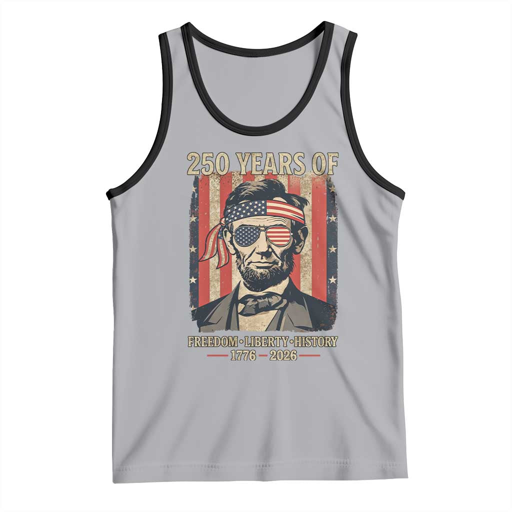 Abraham Lincoln Freedom Retro Tank Top 250 Years of Freedom Liberty History TS14 Athletic Heather Black Print Your Wear