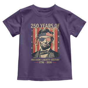 Abraham Lincoln Freedom Retro Toddler T Shirt 250 Years of Freedom Liberty History TS14 Purple Print Your Wear