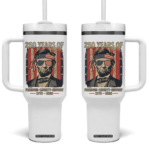 Abraham Lincoln Freedom Retro Tumbler With Handle 250 Years of Freedom Liberty History TS14 One Size: 40 oz White Print Your Wear