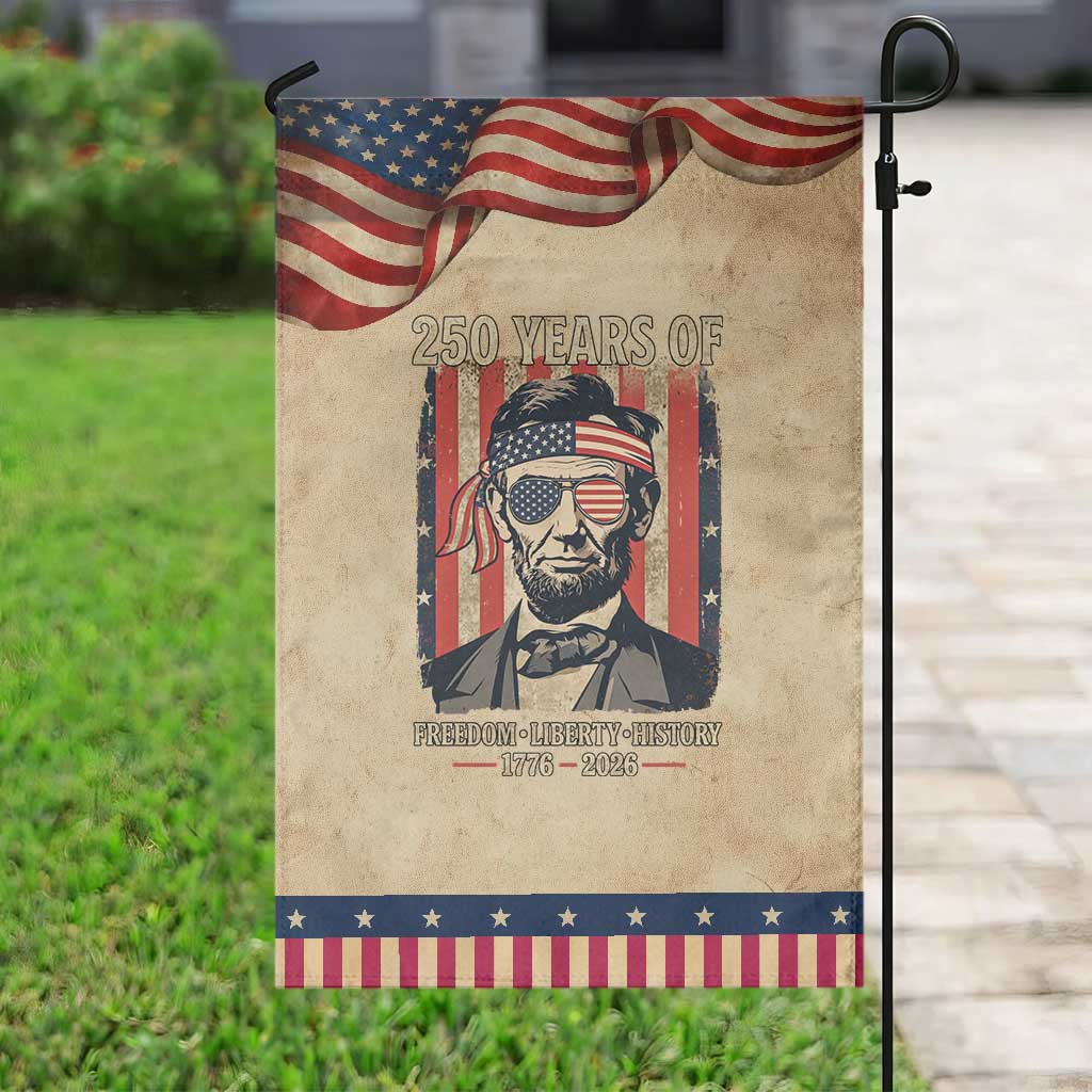 Abraham Lincoln Freedom Retro Garden Flag 250 Years of Freedom Liberty History TS14 Vintage Rustic Tan Navy Print Your Wear