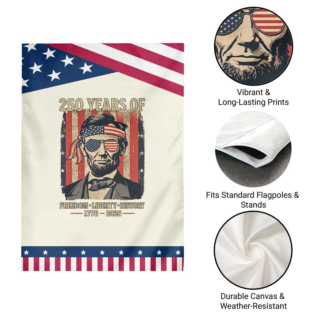 Abraham Lincoln Freedom Retro Garden Flag 250 Years of Freedom Liberty History TS14 Print Your Wear