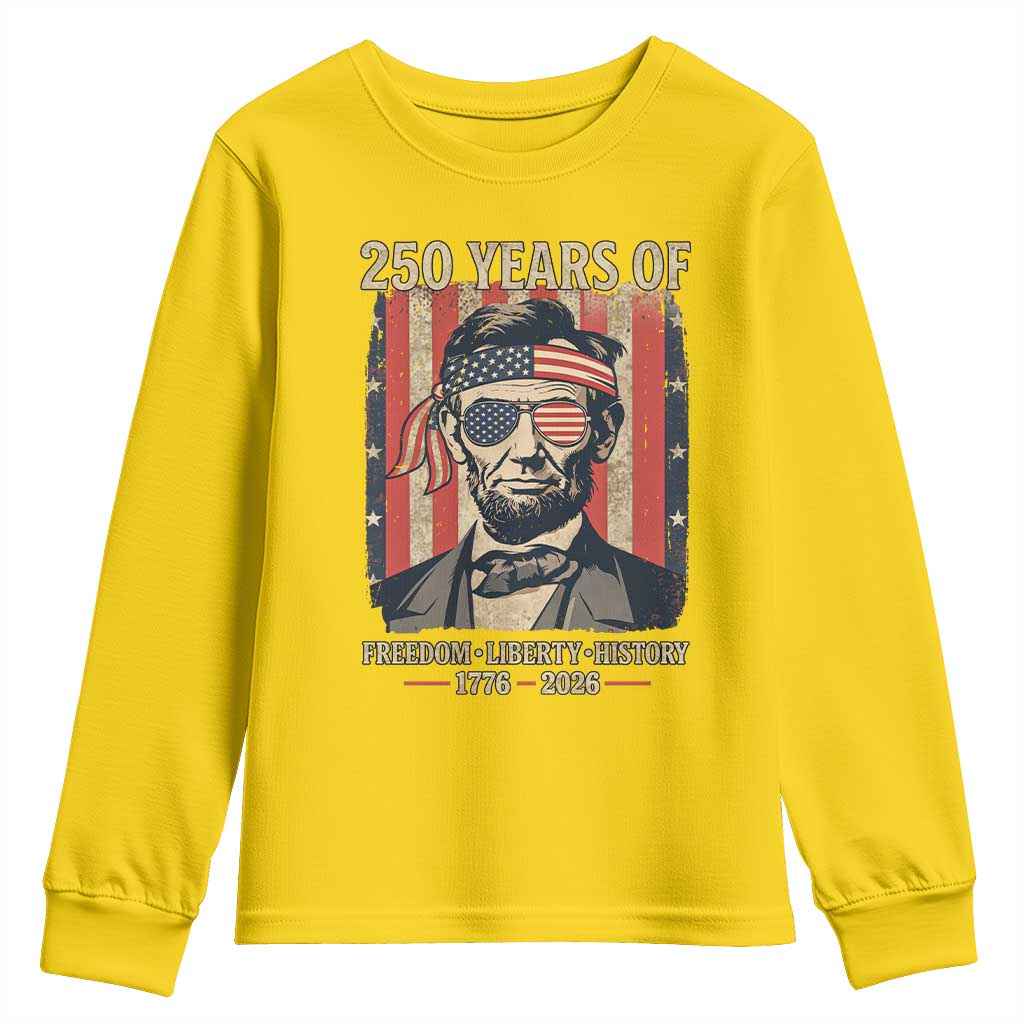 Abraham Lincoln Freedom Retro Youth Sweatshirt 250 Years of Freedom Liberty History TS14 Daisy Print Your Wear