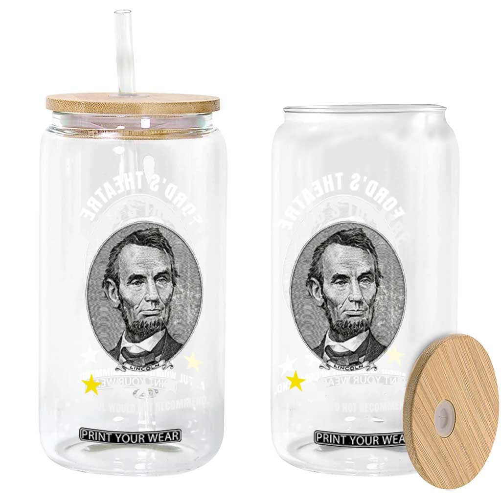 Abraham Lincoln History Teacher Glass Can Ford's Theatre Awful Would Not Recommend TS14 Print Your Wear