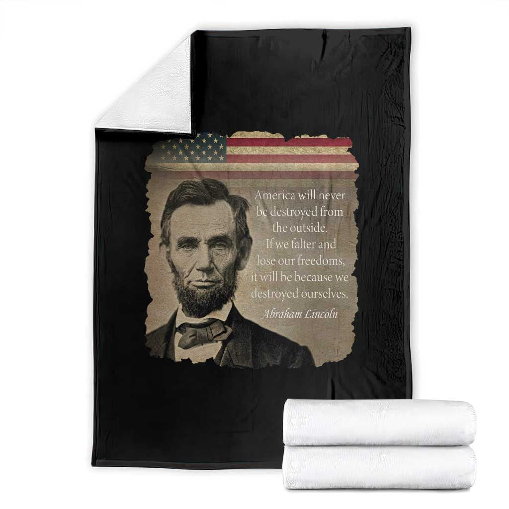 Abraham Lincoln Quote Throw Blanket American History Teacher School Presidents Day TS14 Black Print Your Wear
