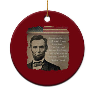 Abraham Lincoln Quote Ceramic Ornament American History Teacher School Presidents Day TS14 1pc Red Print Your Wear