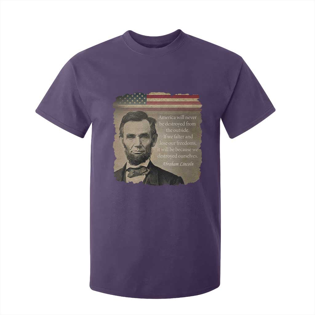 Abraham Lincoln Quote T Shirt For Kid American History Teacher School Presidents Day TS14 Purple Print Your Wear