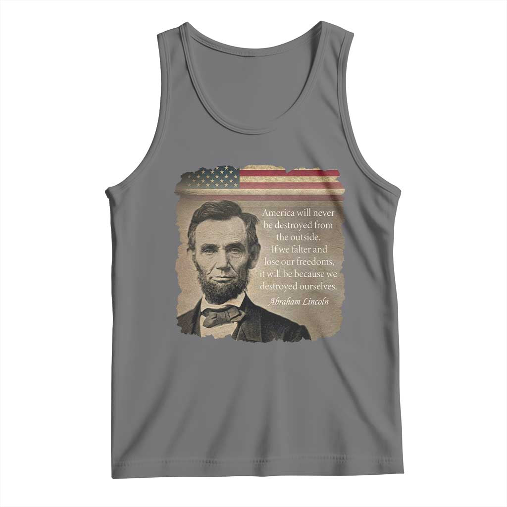 Abraham Lincoln Quote Tank Top American History Teacher School Presidents Day TS14 Black Heather Print Your Wear