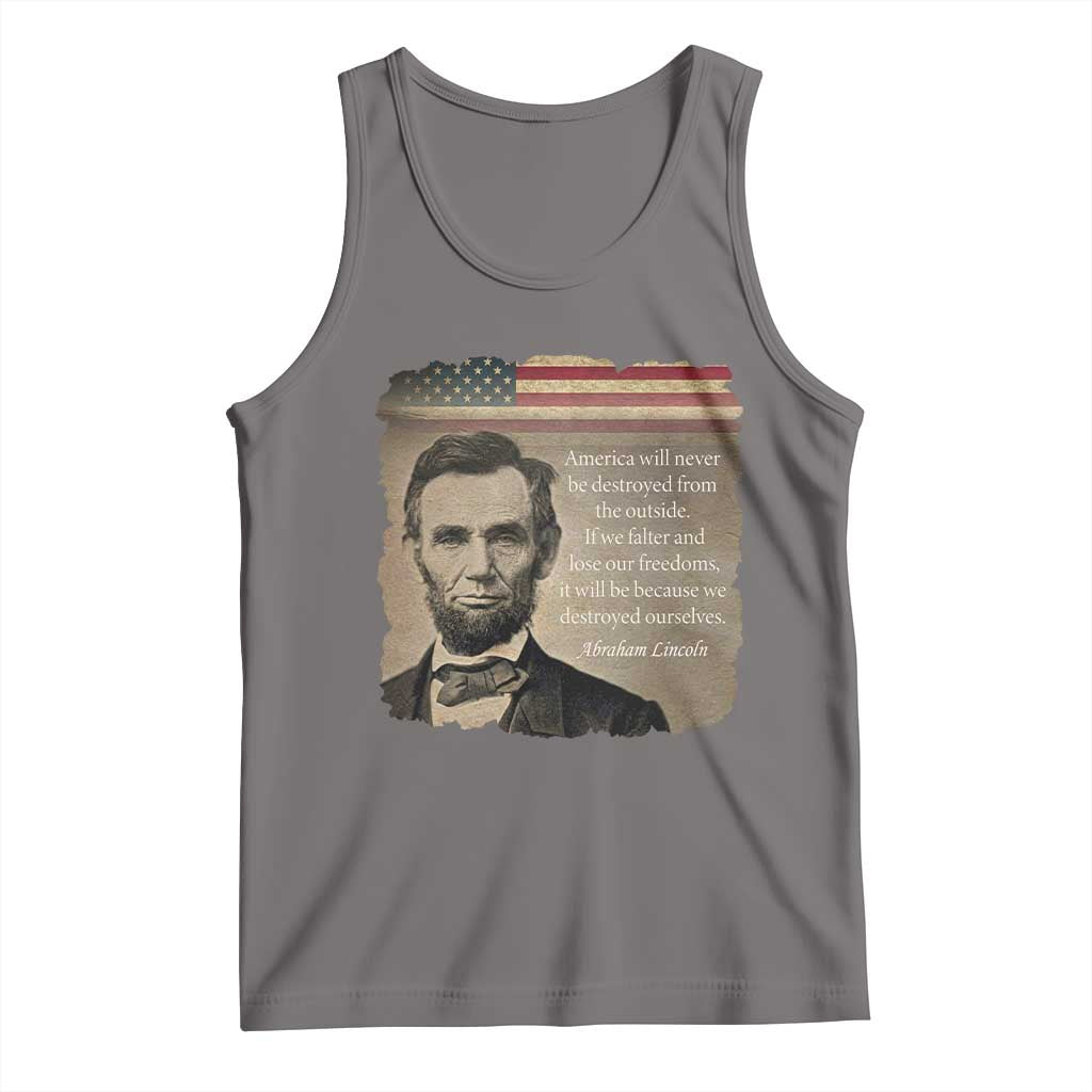 Abraham Lincoln Quote Tank Top American History Teacher School Presidents Day TS14 Deep Heather Print Your Wear