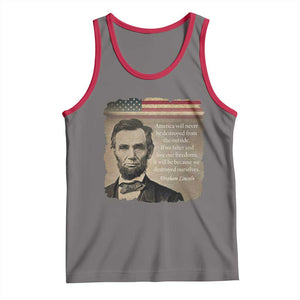 Abraham Lincoln Quote Tank Top American History Teacher School Presidents Day TS14 Deep Heather Red Print Your Wear