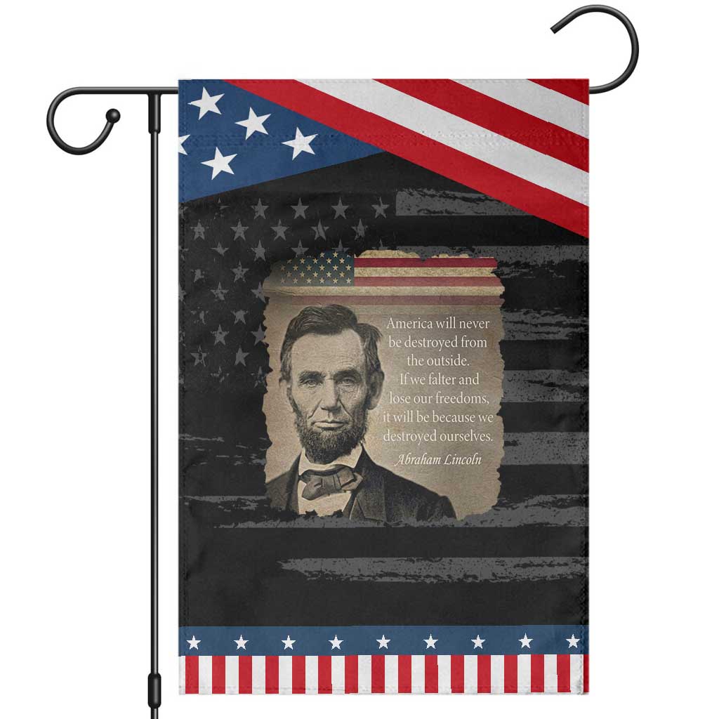 Abraham Lincoln Quote Garden Flag American History Teacher School Presidents Day TS14 Distressed Black Blue Print Your Wear