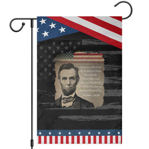 Abraham Lincoln Quote Garden Flag American History Teacher School Presidents Day TS14 Distressed Black Blue Print Your Wear