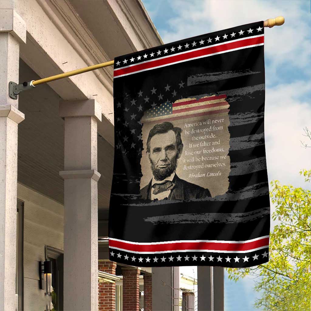 Abraham Lincoln Quote Garden Flag American History Teacher School Presidents Day TS14 Distressed Black Red Print Your Wear