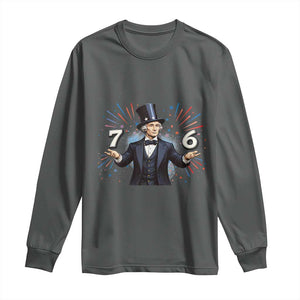 Abraham Lincoln Quote Long Sleeve Shirt American History Presidents Day TS14 Dark Heather Print Your Wear