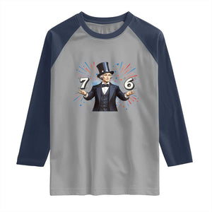 Abraham Lincoln Quote Raglan Shirt American History Presidents Day TS14 Sport Gray Navy Print Your Wear