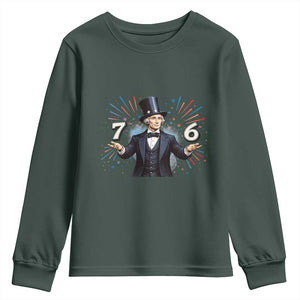 Abraham Lincoln Quote Youth Sweatshirt American History Presidents Day TS14 Dark Forest Green Print Your Wear
