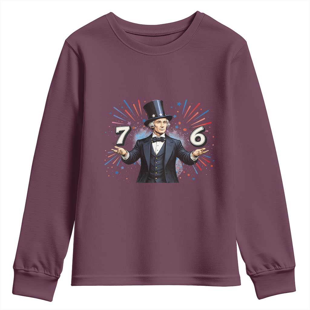 Abraham Lincoln Quote Youth Sweatshirt American History Presidents Day TS14 Maroon Print Your Wear