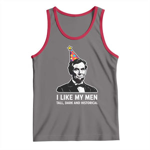 Abraham Lincoln American History Presidents Day Tank Top I Like My Men Tall Dark and Historical TS14 Deep Heather Red Print Your Wear