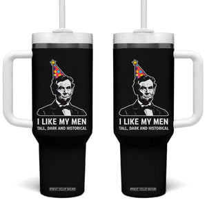 Abraham Lincoln American History Presidents Day Tumbler With Handle I Like My Men Tall Dark and Historical TS14 One Size: 40 oz Black Print Your Wear