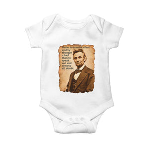 Abraham Lincoln American History Teacher School Baby Onesie TS14 White Print Your Wear