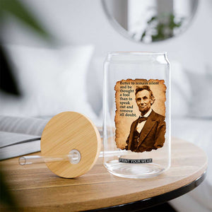 Abraham Lincoln American History Teacher School Glass Can TS14 Print Your Wear