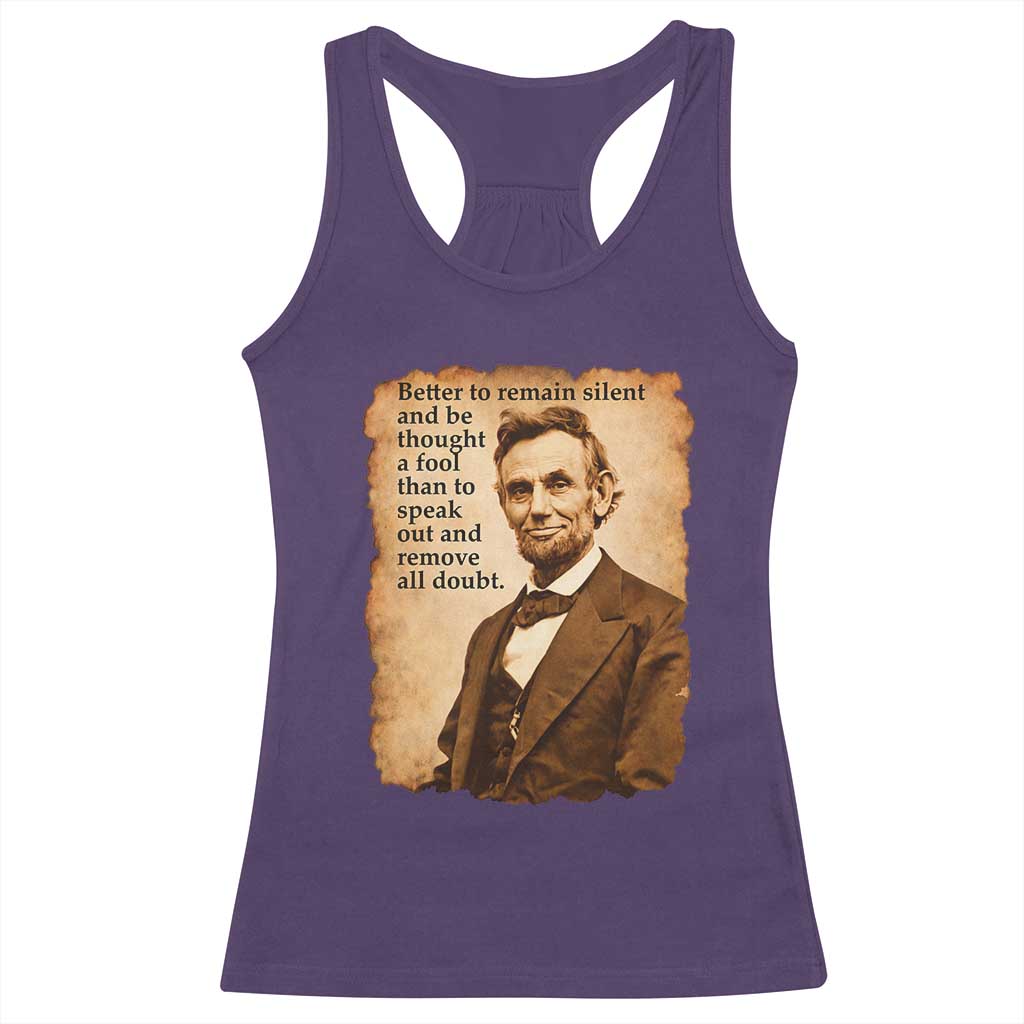 Abraham Lincoln American History Teacher School Racerback Tank Top TS14 Purple Print Your Wear