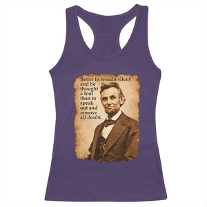 Abraham Lincoln American History Teacher School Racerback Tank Top TS14 Purple Print Your Wear