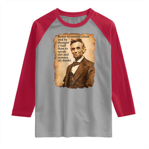 Abraham Lincoln American History Teacher School Raglan Shirt TS14 Sport Gray Red Print Your Wear
