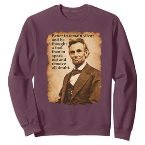 Abraham Lincoln American History Teacher School Sweatshirt TS14 Maroon Print Your Wear