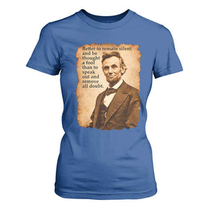Abraham Lincoln American History Teacher School T Shirt For Women TS14 Royal Blue Print Your Wear