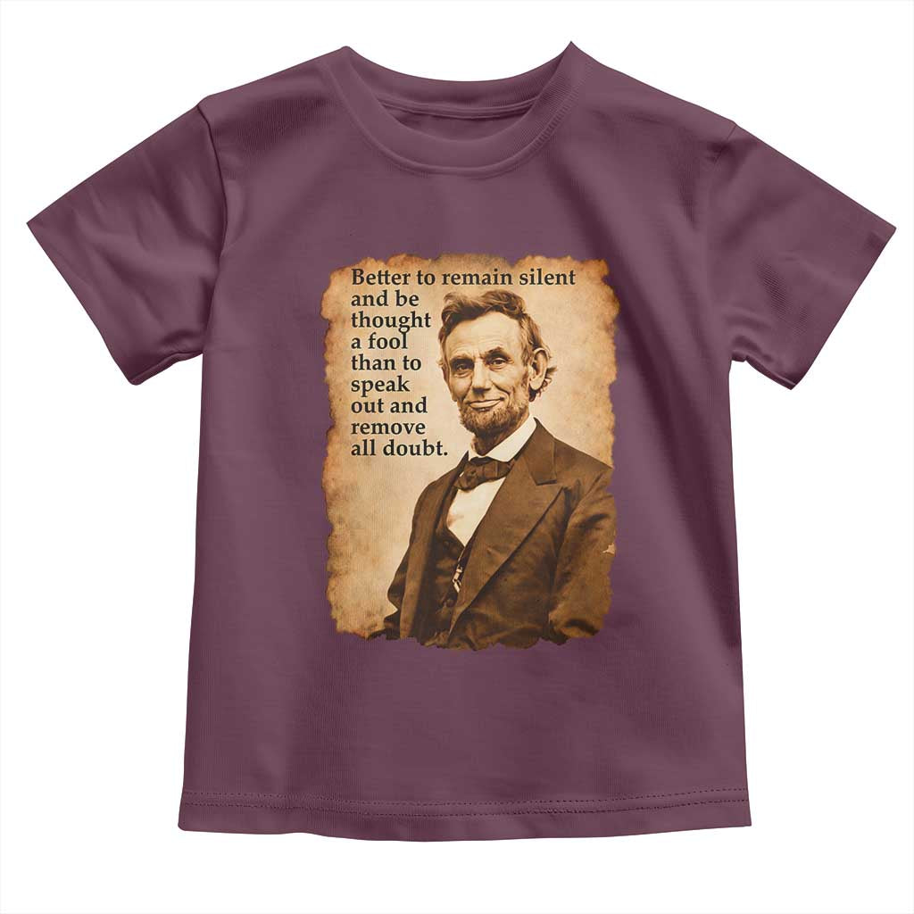 Abraham Lincoln American History Teacher School Toddler T Shirt TS14 Maroon Print Your Wear