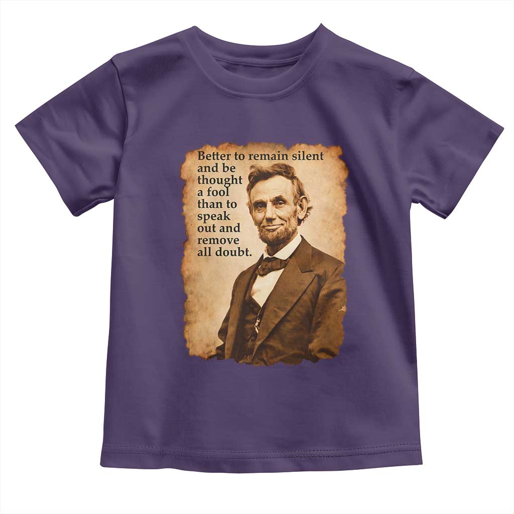 Abraham Lincoln American History Teacher School Toddler T Shirt TS14 Purple Print Your Wear