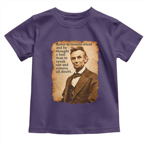 Abraham Lincoln American History Teacher School Toddler T Shirt TS14 Purple Print Your Wear
