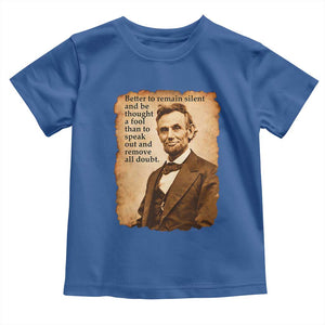 Abraham Lincoln American History Teacher School Toddler T Shirt TS14 Royal Blue Print Your Wear