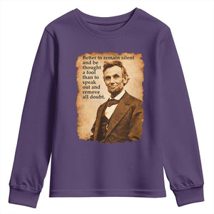 Abraham Lincoln American History Teacher School Youth Sweatshirt TS14 Purple Print Your Wear