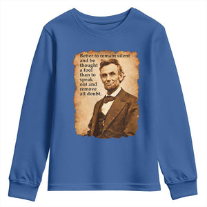 Abraham Lincoln American History Teacher School Youth Sweatshirt TS14 Royal Blue Print Your Wear