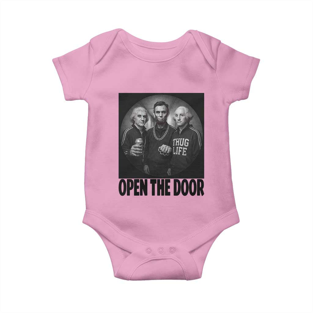 Funny Political American History Baby Onesie Abraham Lincoln George Washington and Thomas Jefferson Meme TS14 Light Pink Print Your Wear