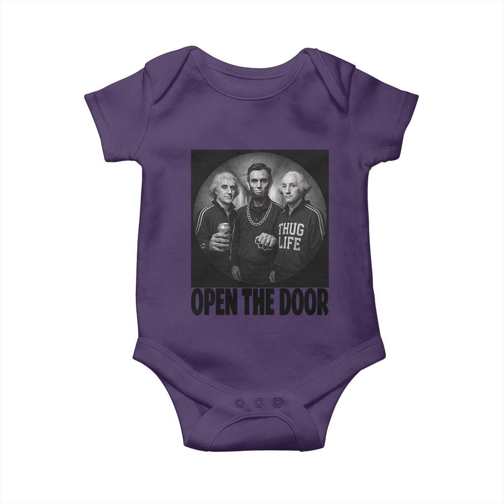 Funny Political American History Baby Onesie Abraham Lincoln George Washington and Thomas Jefferson Meme TS14 Purple Print Your Wear