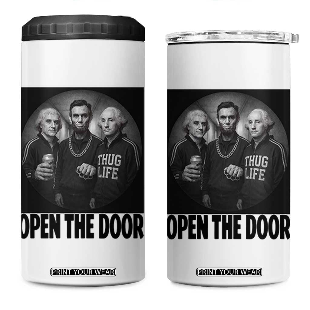Funny Political American History 4 in 1 Can Cooler Tumbler Abraham Lincoln George Washington and Thomas Jefferson Meme TS14 One Size: 16 oz White Print Your Wear