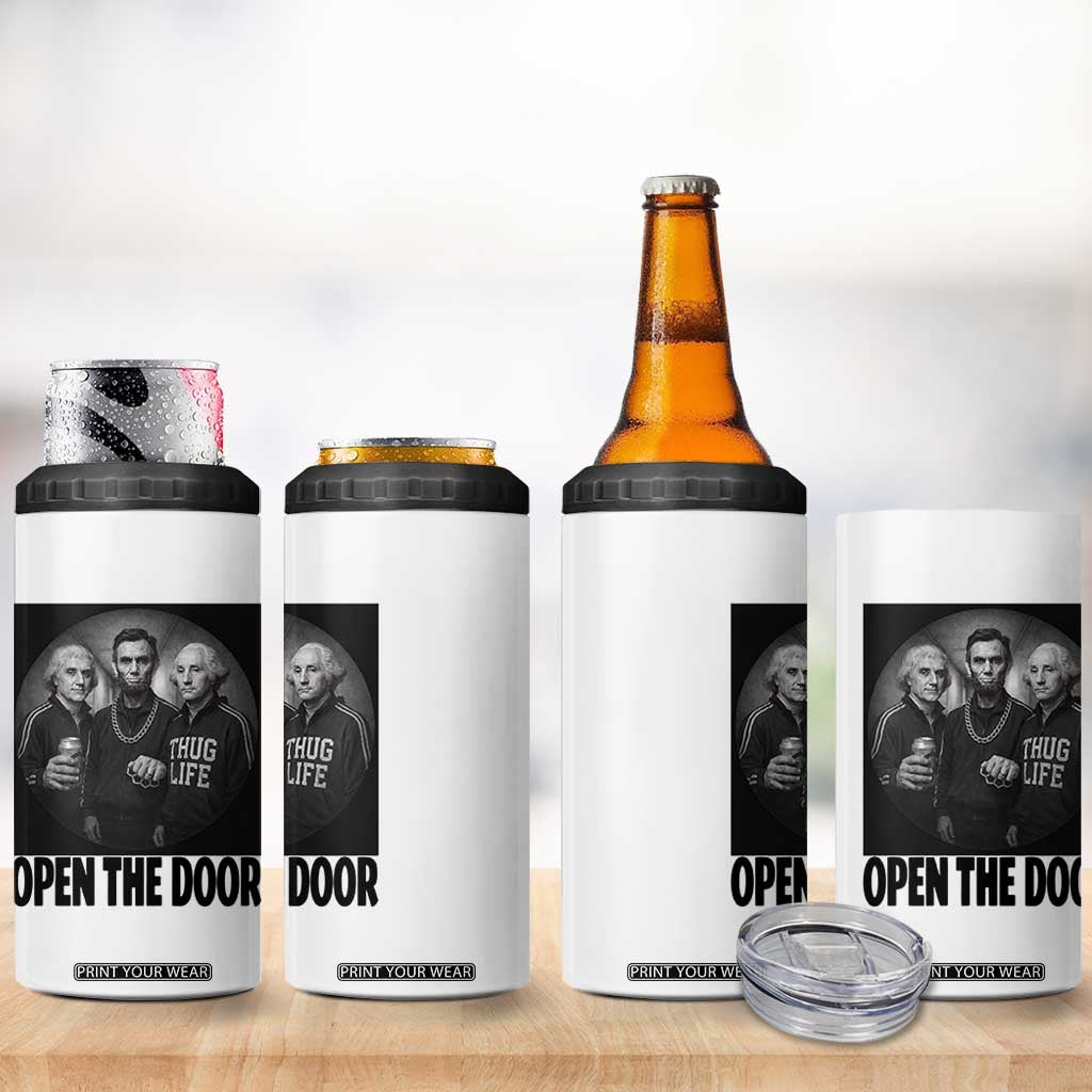 Funny Political American History 4 in 1 Can Cooler Tumbler Abraham Lincoln George Washington and Thomas Jefferson Meme TS14 Print Your Wear