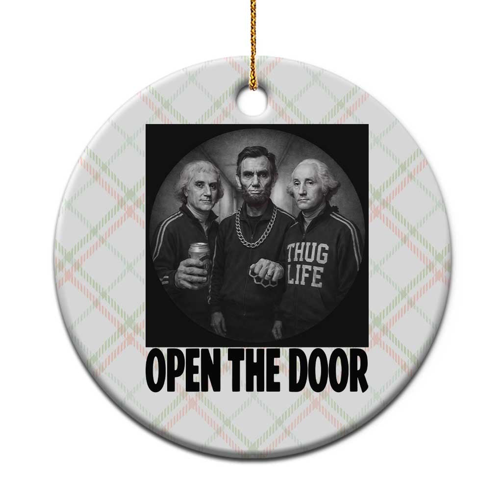 Funny Political American History Ceramic Ornament Abraham Lincoln George Washington and Thomas Jefferson Meme TS14 1pc Christmas Plaid Print Your Wear