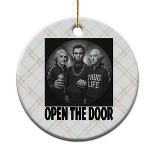 Funny Political American History Ceramic Ornament Abraham Lincoln George Washington and Thomas Jefferson Meme TS14 1pc Christmas Plaid Print Your Wear
