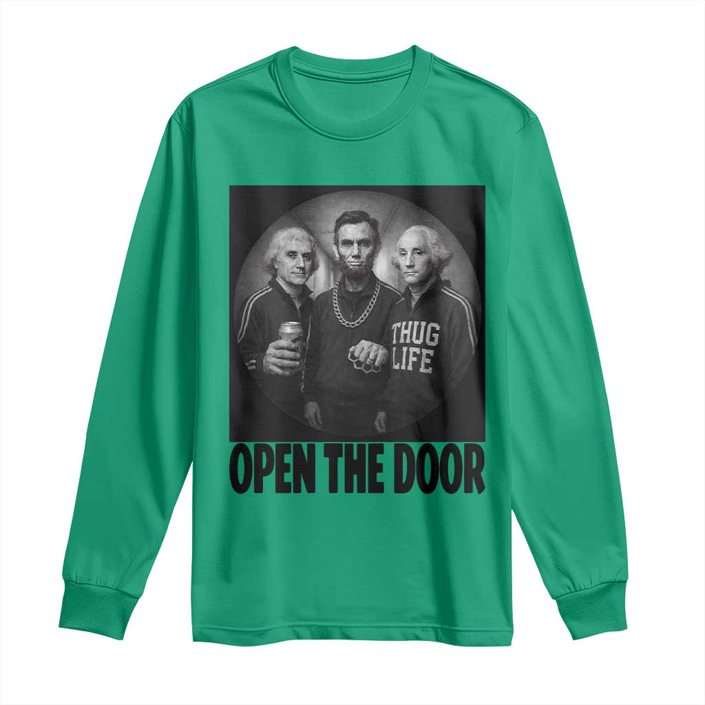 Funny Political American History Long Sleeve Shirt Abraham Lincoln George Washington and Thomas Jefferson Meme TS14 Irish Green Print Your Wear